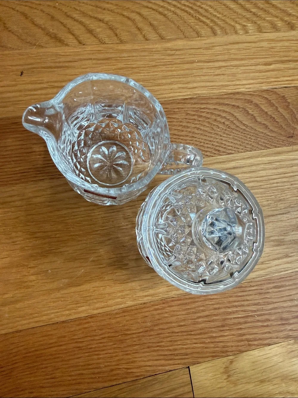 Cristal d'Arques Clear Crystal Creamer and Covered Sugar Set